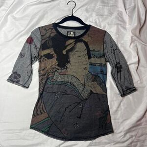 Lucky Brand Japanese Geisha Girl Top